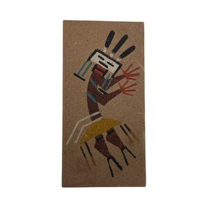 Tom Yazzie Navajo Native American Crow People Sand Art Floating Frame